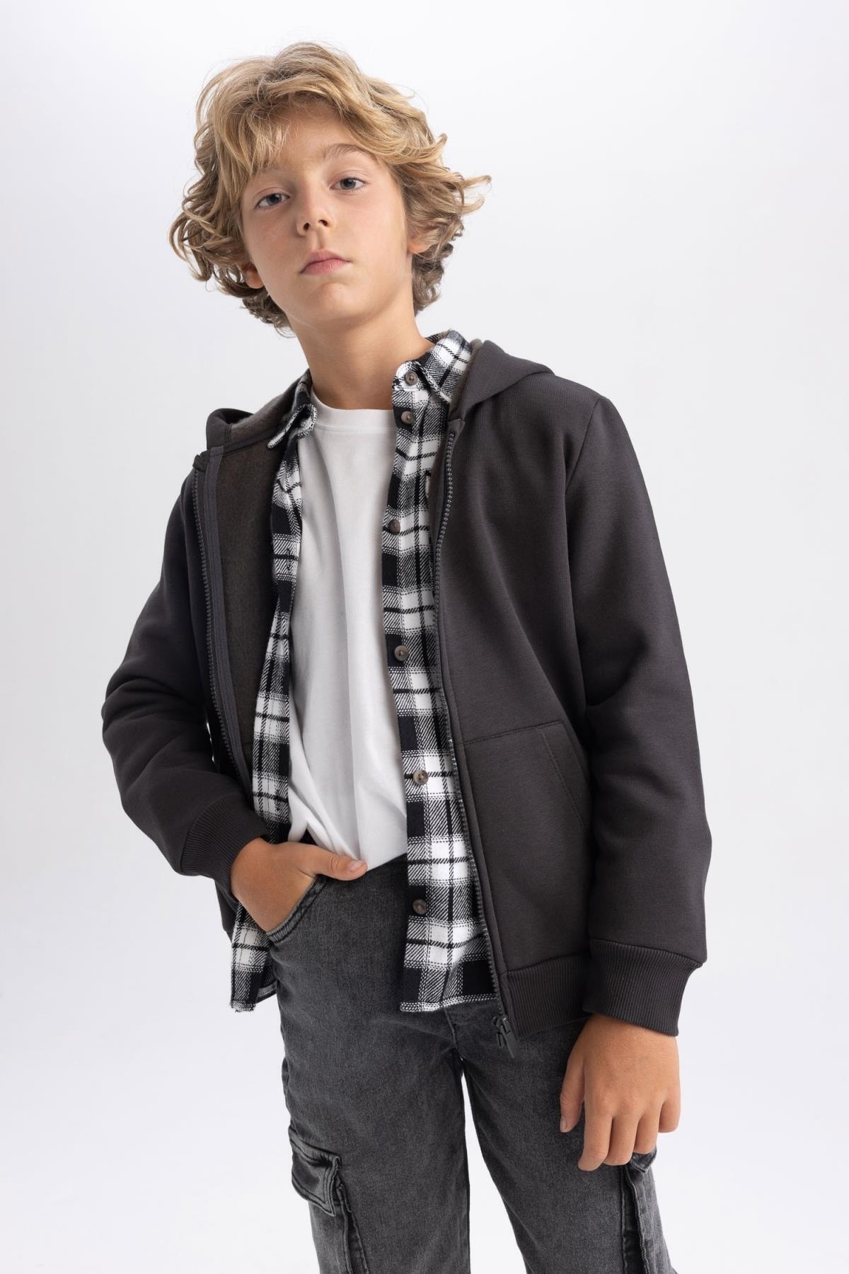 خرید مستقیم از ترکیه و ترندیول ژاکت کشی پسرانه دفاکتو ترکیه Defacto با کد X7382A623AU