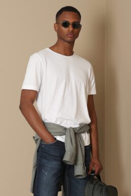 خرید مستقیم از ترکیه و ترندیول تیشرت مردانه برند لوفیان Lufian با کد Junya 111020134 Beyaz t-shirt