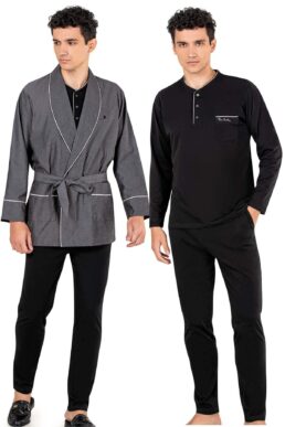 خرید مستقیم از ترکیه و ترندیول ست پیژامه و لباس خواب مردانه برند  پیرکاردین با کد PC-VDCX