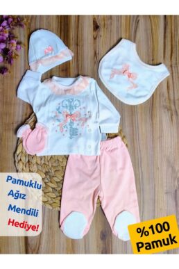 خرید مستقیم از ترکیه و ترندیول لباس خروجی بیمارستان نوزاد دخترانه برند  Tomuycuk با کد ZBN15244