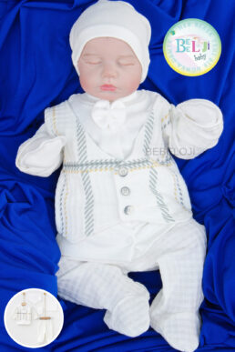 خرید مستقیم از ترکیه و ترندیول لباس خروجی بیمارستان نوزاد پسرانه برند بچه شناسی Bebeloji Baby با کد 1275