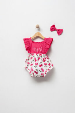 خرید مستقیم از ترکیه و ترندیول رامپر و سرهمی نوزاد دخترانه برند  Jikko Baby با کد JBT02