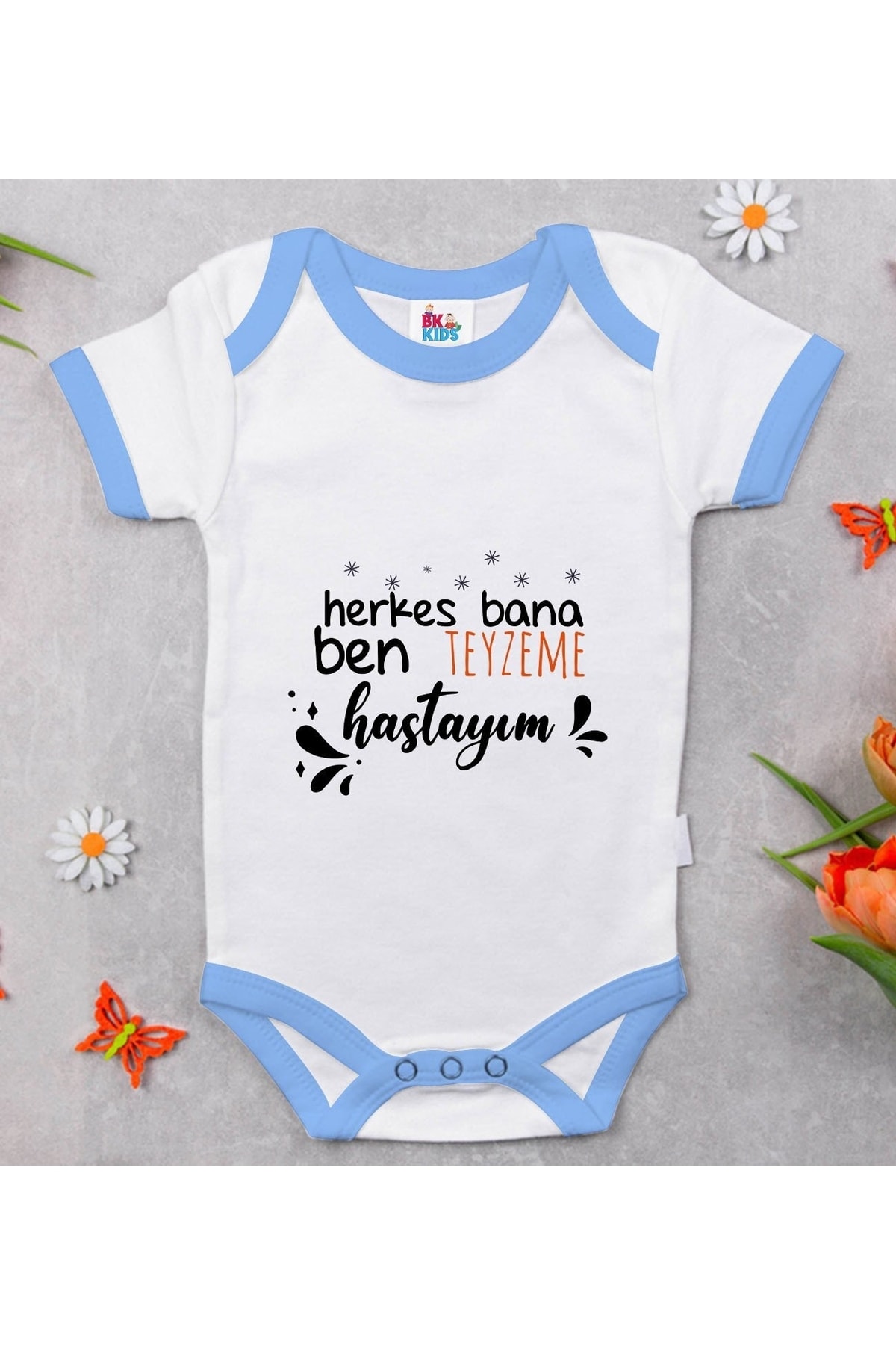 خرید مستقیم از ترکیه و ترندیول بادی نوزاد زیردکمه دار پسرانه – دخترانه برند Bitmeyen Kartuş با کد Bitmeyen122989