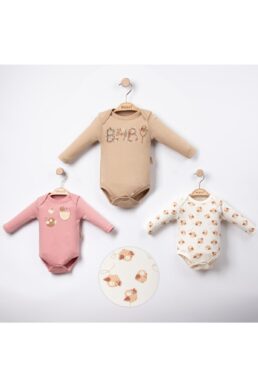 خرید مستقیم از ترکیه و ترندیول بادی نوزاد زیردکمه دار دخترانه برند لولون ها Lolons با کد N01-233106