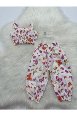 خرید مستقیم از ترکیه و ترندیول ست نوزادی دخترانه برند مد لینا Moda Lina با کد Kelebek Desenli Crop Pantolon Takım