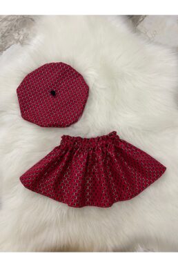 خرید مستقیم از ترکیه و ترندیول ست نوزادی دخترانه برند مد لینا Moda Lina با کد Kırmızı Desenli Etek Şapka Takım