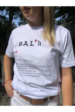 خرید مستقیم از ترکیه و ترندیول تیشرت زنانه برند فروشگاه طاس BALDükkan با کد balli-beyaz-tshirt