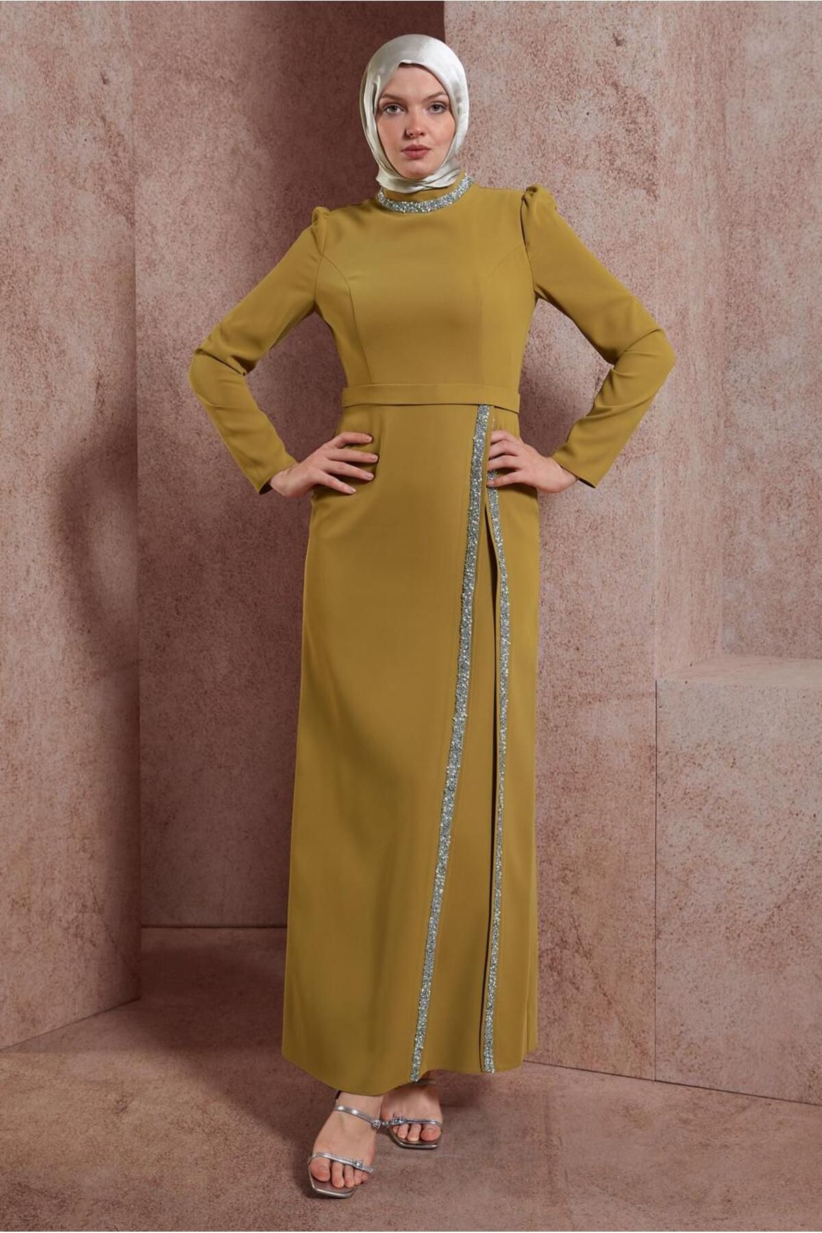 خرید مستقیم از ترکیه و ترندیول لباس بلند – لباس مجلسی زنانه برند آلوینا Alvina با کد 22YELB0042887