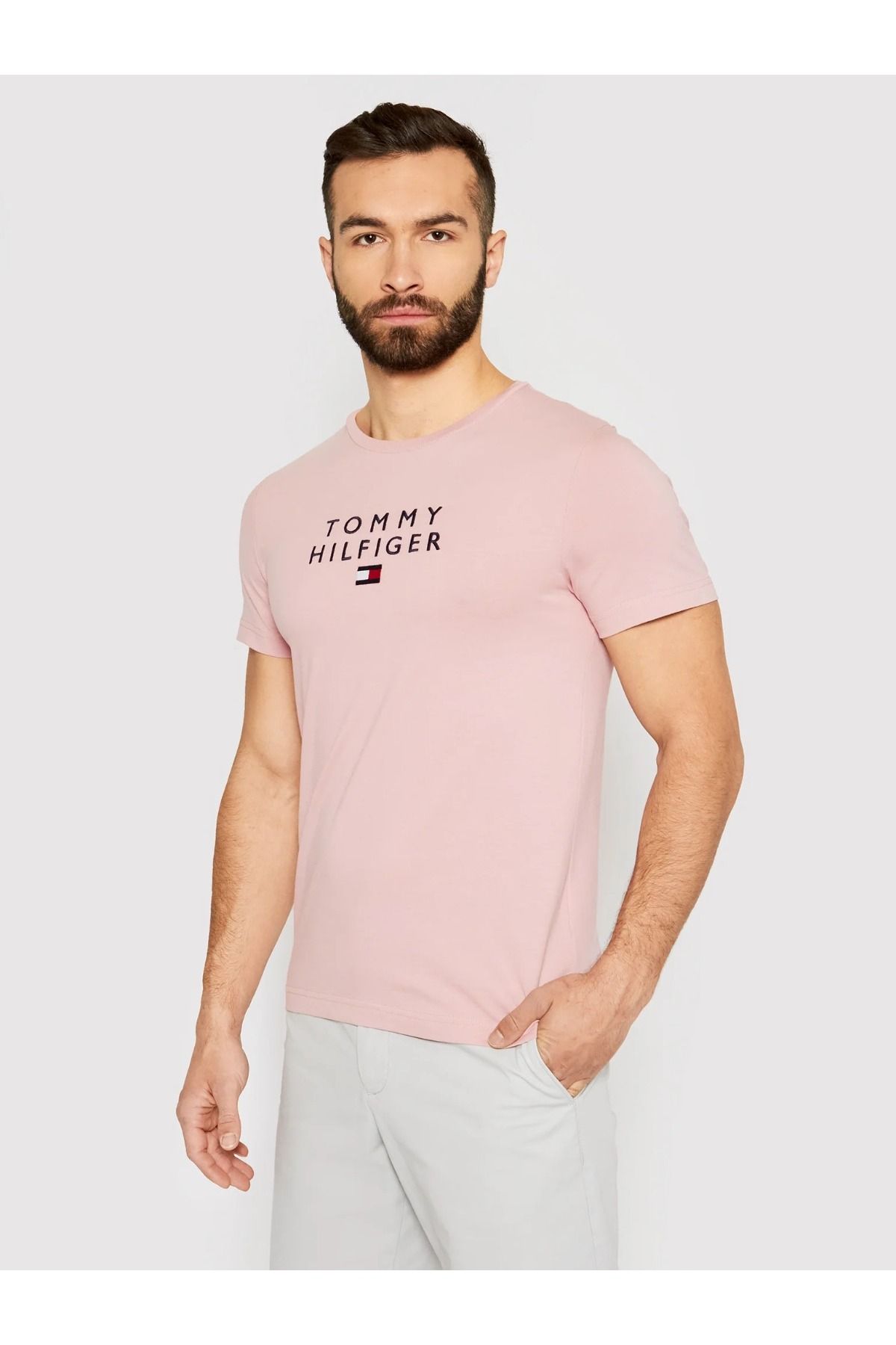 خرید مستقیم از ترکیه و ترندیول تیشرت مردانه برند تامی هیلفیگر Tommy Hilfiger با کد MW0MW17663-TO